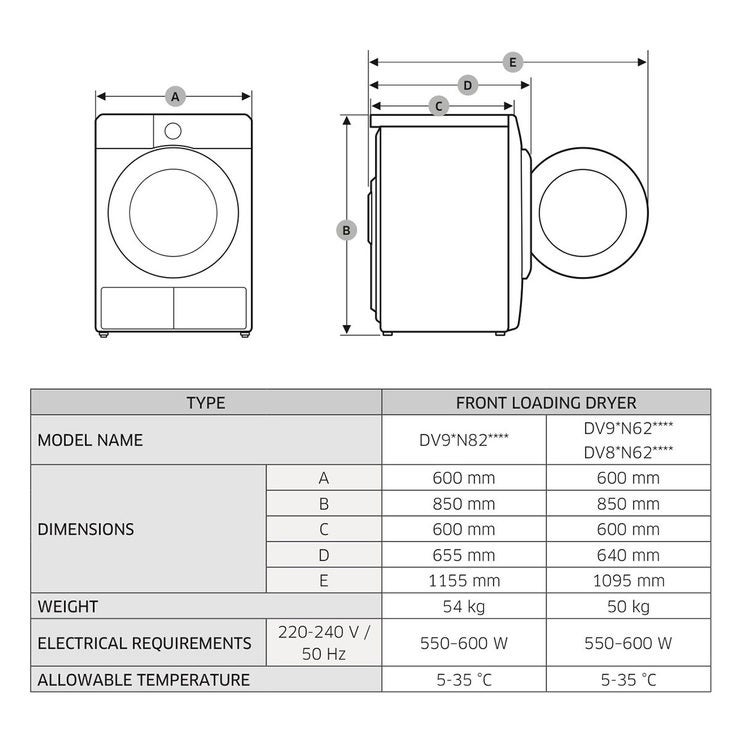 Samsung DV90N8289AW/EU, 9kg, HeatPump Tumble Dryer A+++ Rating in White