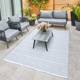 Concept Looms Jazz Deco Indoor / Outdoor Rug in Blue, 220 x 160 cm
