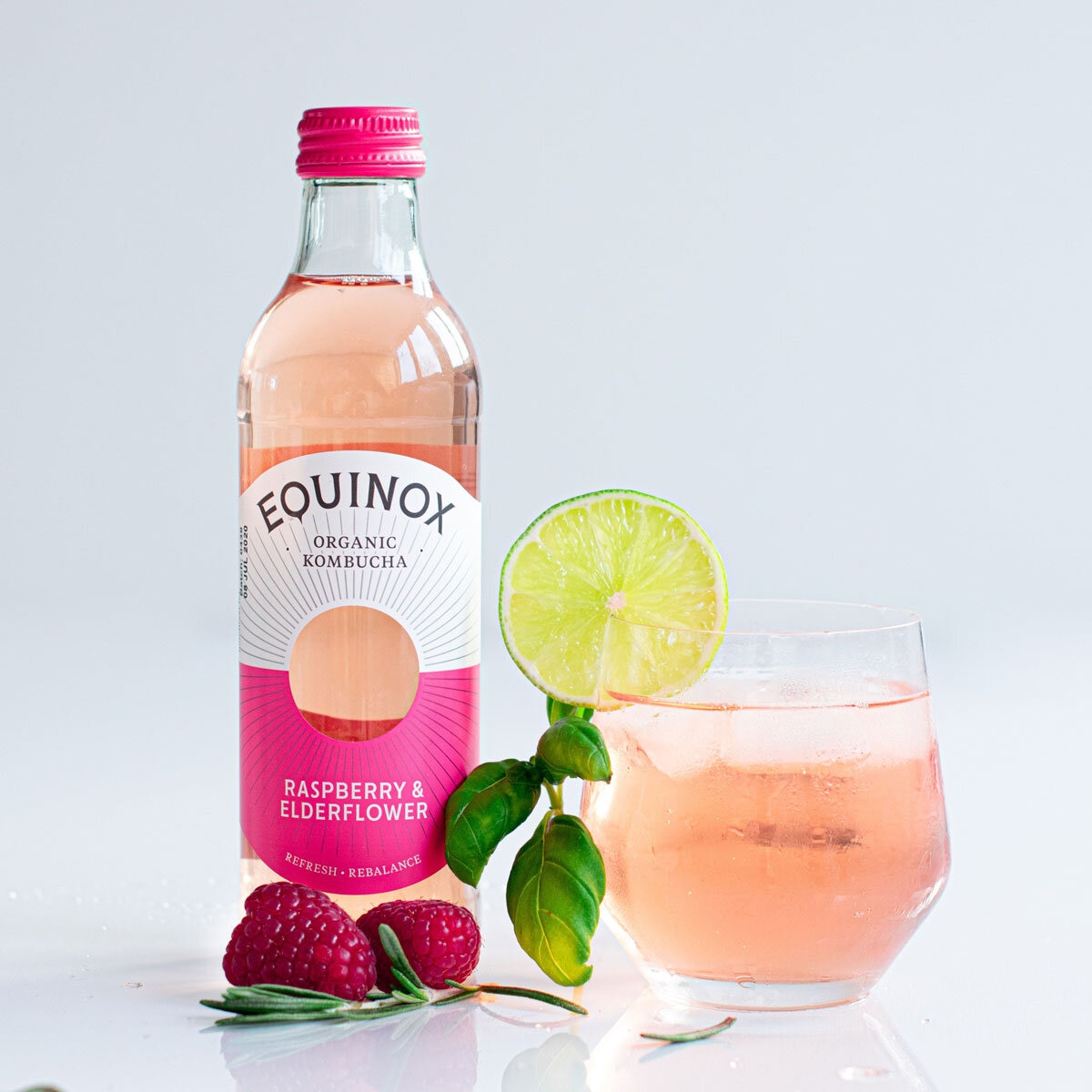 Equinox Raspberry & Elderflower Organic Kombucha, 6 x 275ml