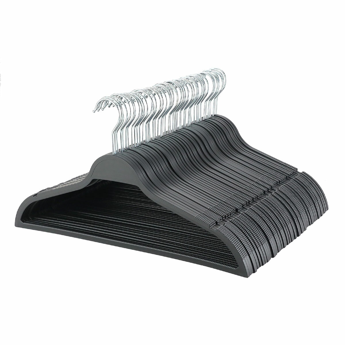 Rubberized Non-Slip Space Saving Hangers - 50 Pack