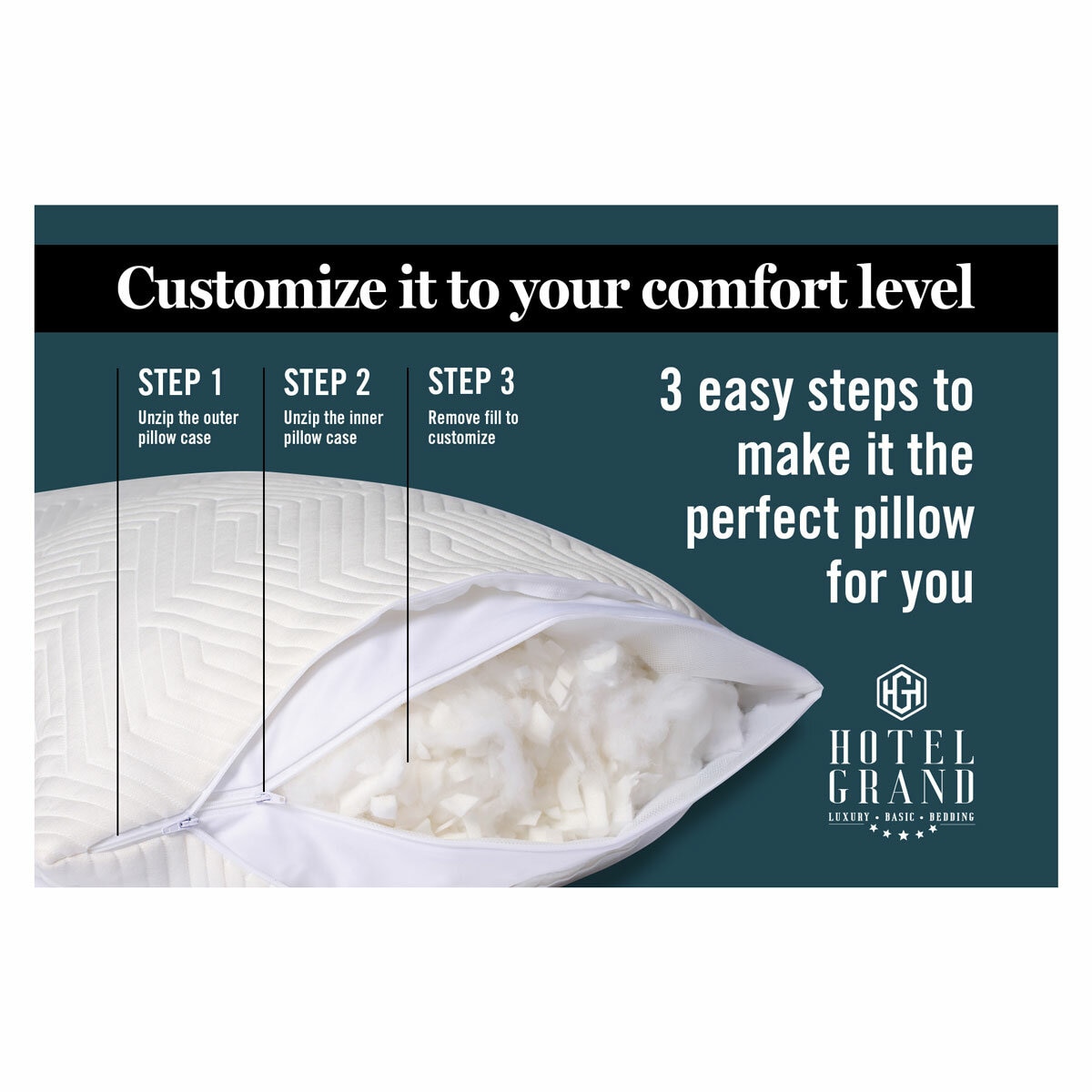 How to guide for adjusting the pillows firmness