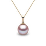 Freshwater Pink Pendant, 18 Yellow Gold