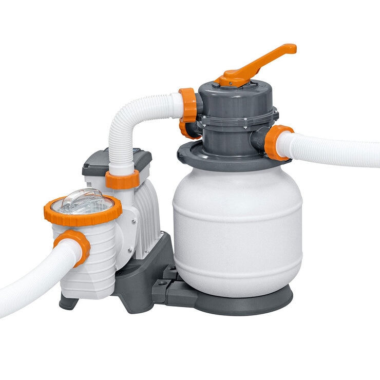 Bestway 20ft x 12ft Platinum Series Power Steel Oval Frame Pool with Sand Filter Pump and Solar Powered Pool Pad