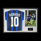 Adriano Signed Framed Inter Milan Football Shirt including 1 Photo in 2 Options: White or Black