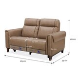 Aiden & Ivy Spencer Brown Leather Power Reclining 2 Seater Sofa