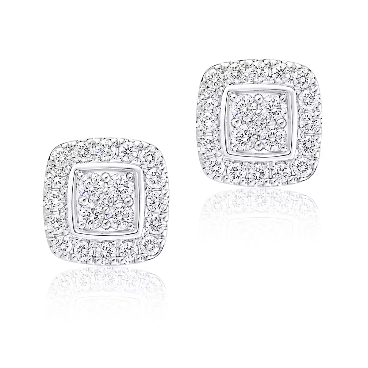 0.45ctw Round Brilliant Cut Diamond Stud Earrings 14ct W