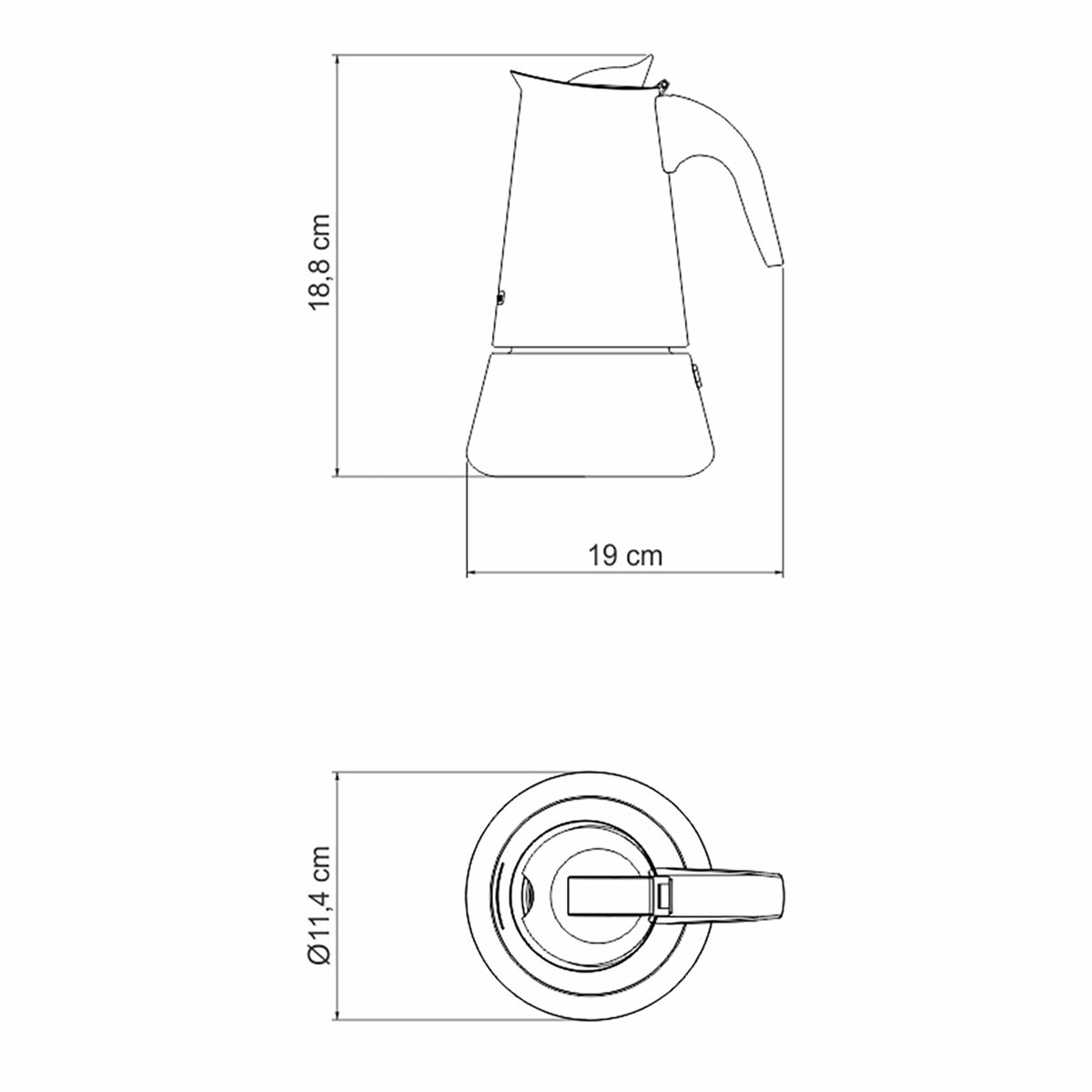 Tramontina Stainless Steel Moka Pot, 350ml