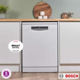Bosch SMS6ZCW10G Series 6 Freestanding 14 Place Setting Dishwasher, B Rated in White