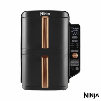 Ninja SL400UKCP Double Stack XL 9.5L Air Fryer in Black/Copper