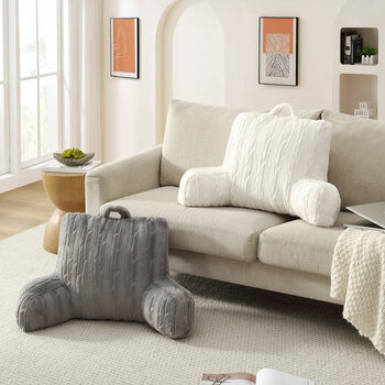 Parma Embossed Faux Fur Bedrest Pillow, in 2 Colours