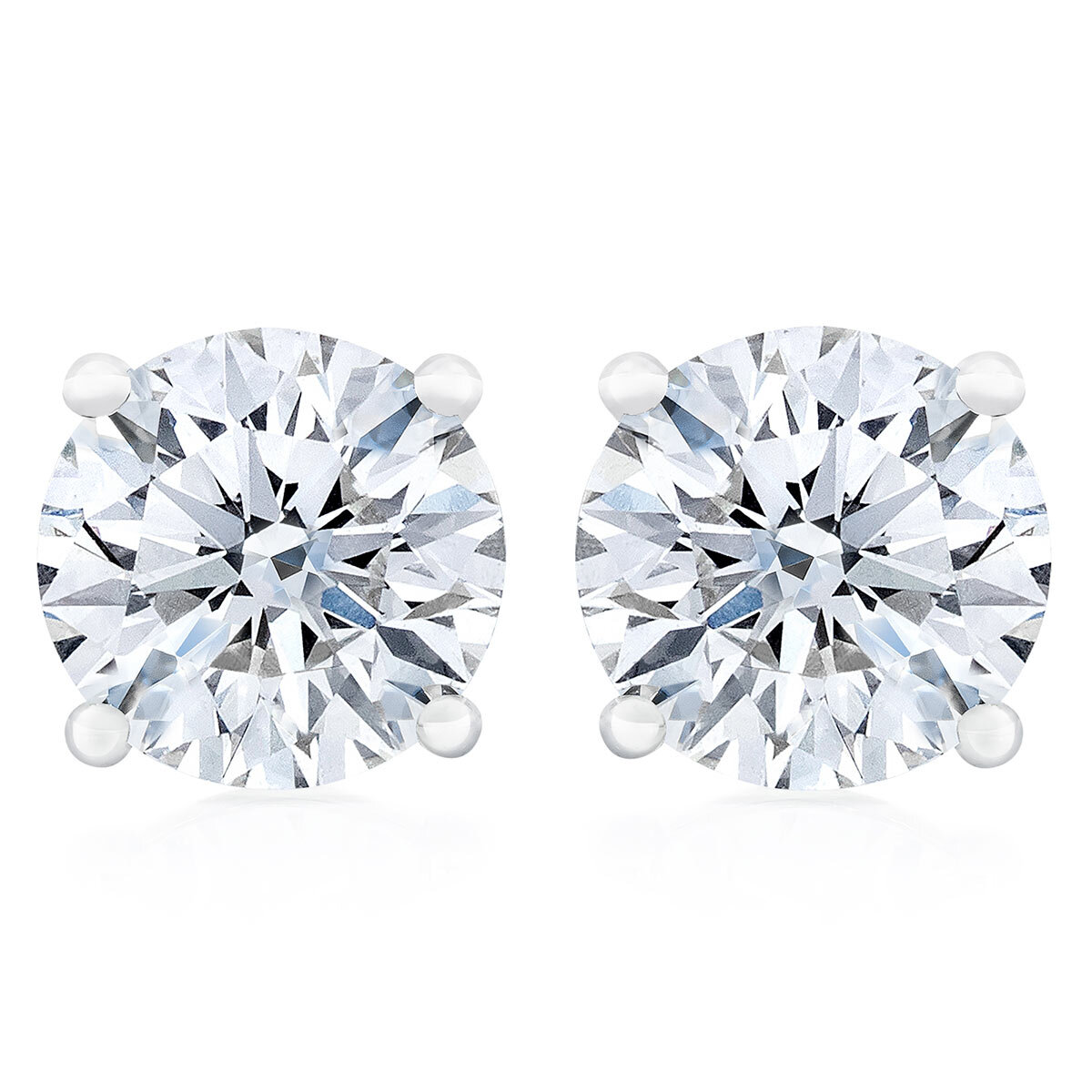 1.50ct Round Diamond Stud Earrings, Platinum