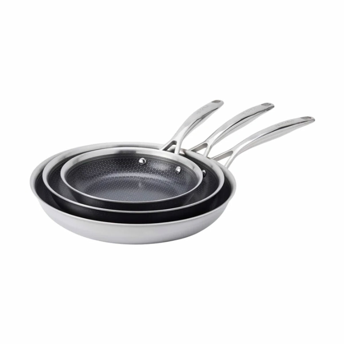 Henckels Paradigm Stainless Steel Ceramic Fry Pan Set, 3 Piece Henckels Paradigm Stainless Steel Ceramic Fry Pan Set, 3 Piece