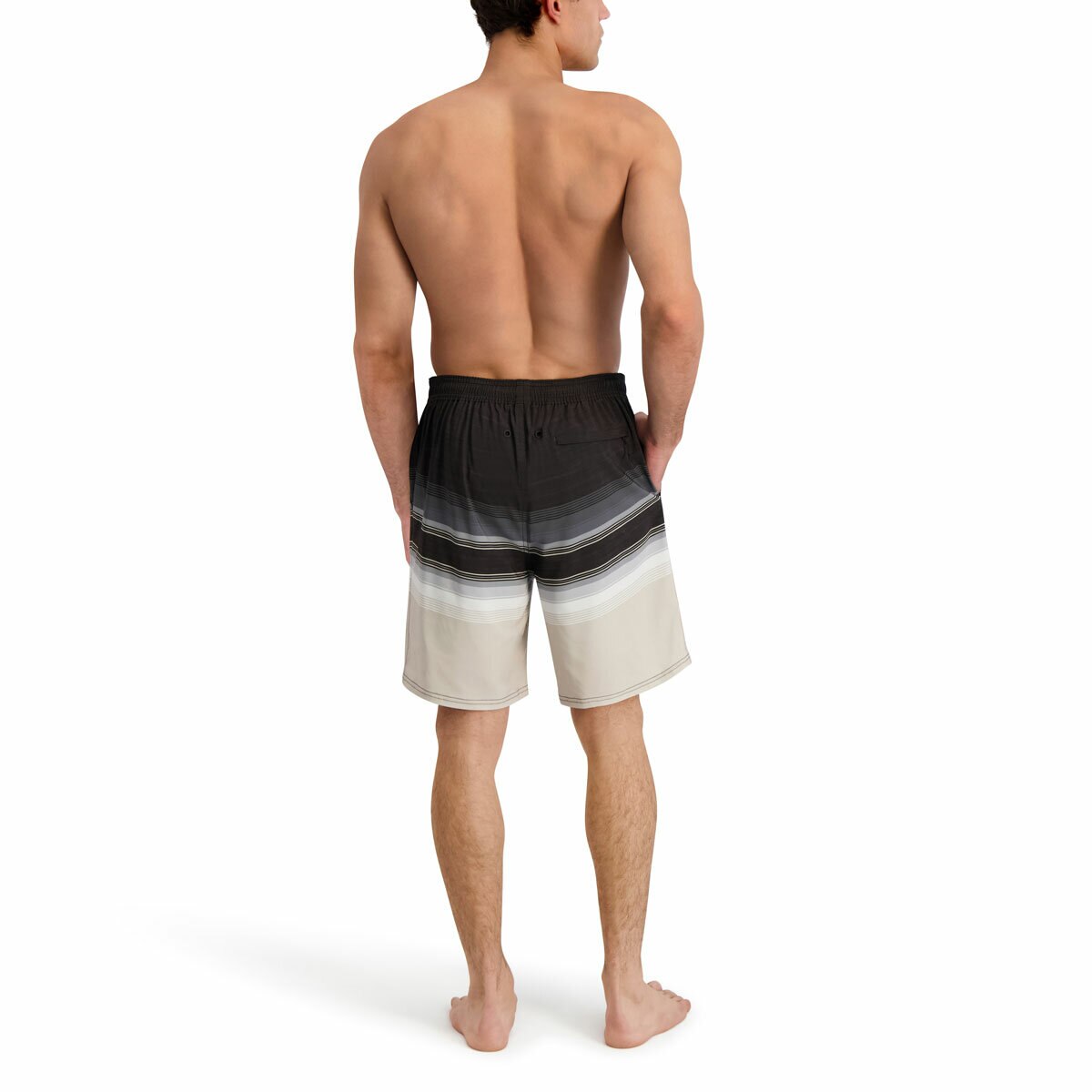 Kirkland Signature Men's Swim Short in Black Stripe
