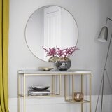 Gallery Hayle Champagne Round Mirror, 100cm