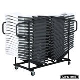 Lifetime Folding Chair - 32 Pack, with 1 Chair Trolley