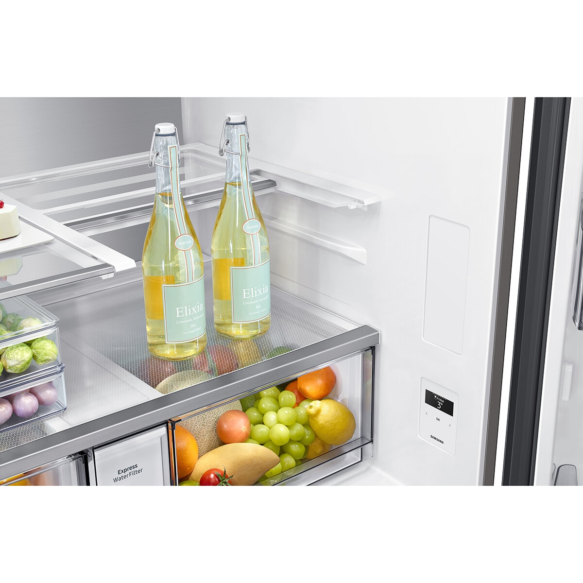 Samsung Bespoke SpaceMax RF65DB970E22EU 645L Smart Multi Door Fridge Freezer, Clean Black