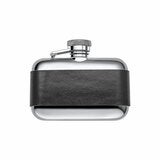 Y440 S/ST BLACK LTHR 3oz HIP FLASK