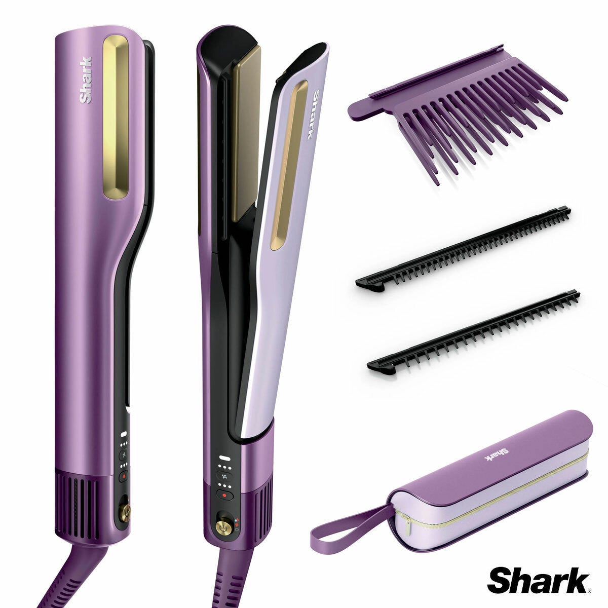Image of Shark SilkiPro Hair Straightener & Dryer in Plum Satin Image of Shark SilkiPro Hair Straightener & Dryer in Plum Satin