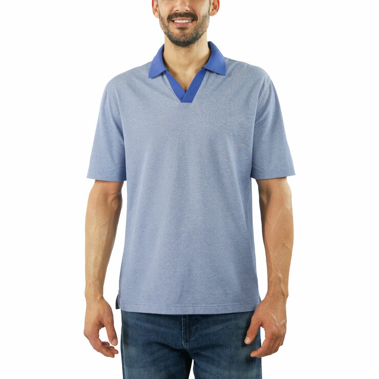 Jachs Mens Lightweight Knit Oxford Polo Shirt