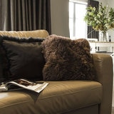 Bowron Single Sided Sheepskin Cushion, 35 x 35cm in 7 Colours