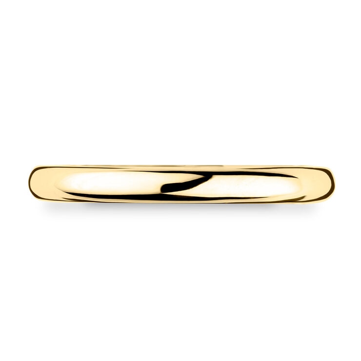 2.5mm Basic Court Wedding band. 18ct Yellow Gold