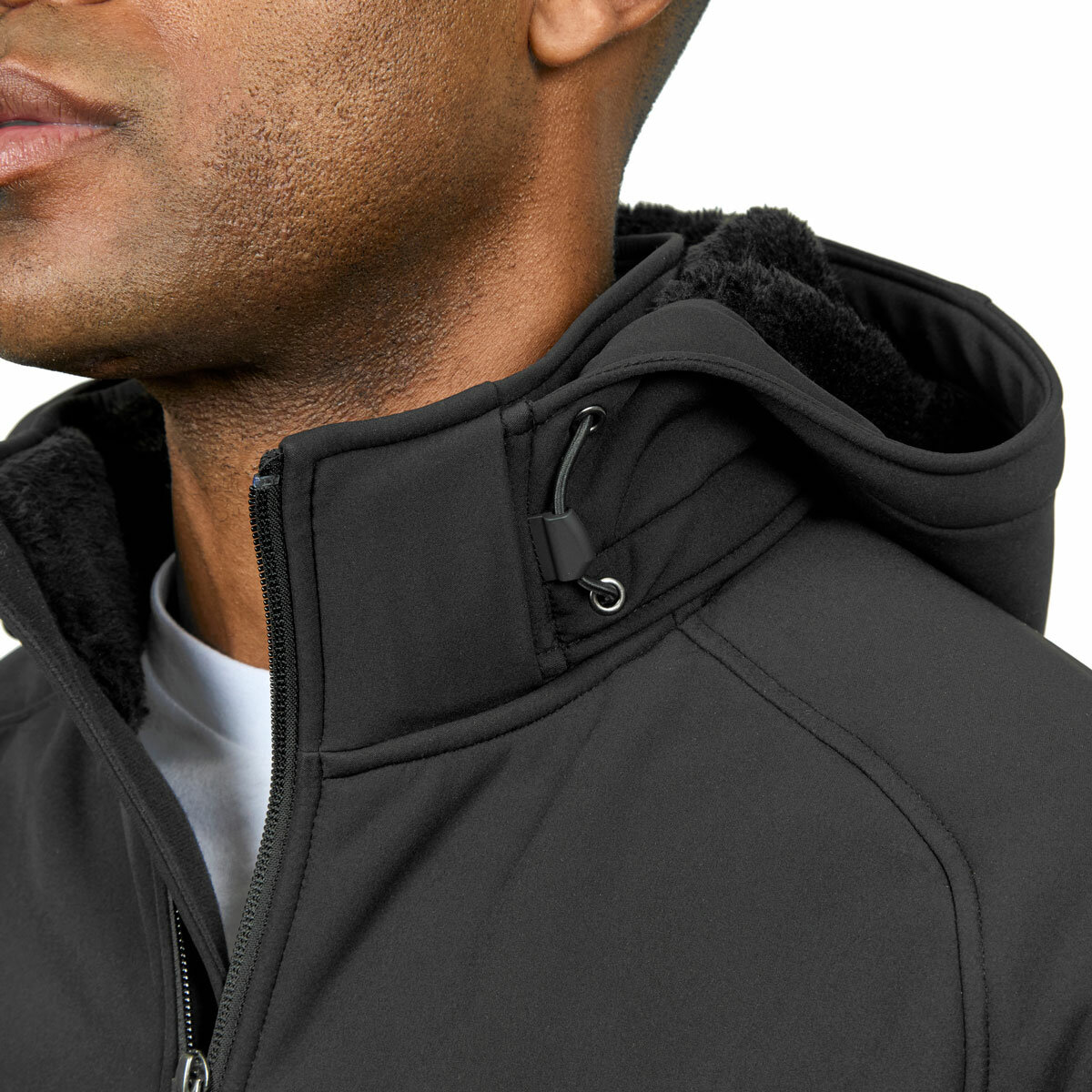 Kirkland Signature Men's Sherpa Lined Softshell Jacket in Black