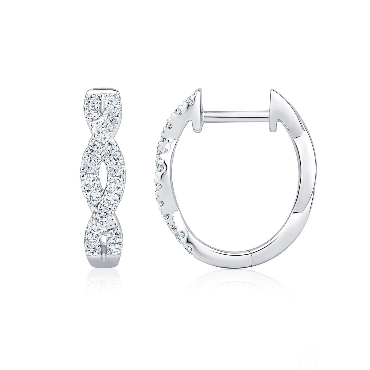 0.30ctw Round Brilliant Cut Diamond Twist Hoop Earrings