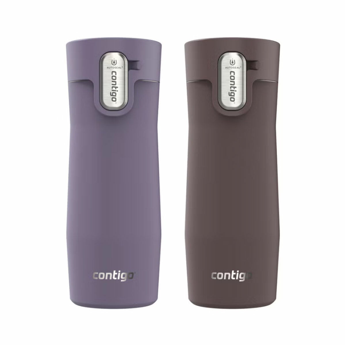 Contigo Thermal Mug 473ml, 2 Pack in Purple & Brown Contigo Thermal Mug 473ml, 2 Pack in Purple & Brown