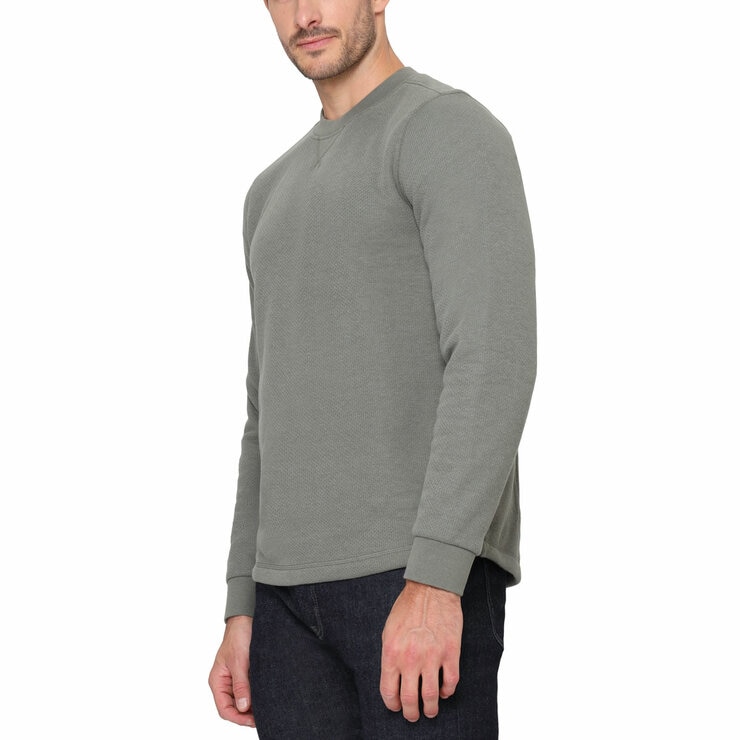 BC Clothing Men's Waffle Crew Sweater in Green BC Clothing Men's Waffle Crew Sweater in Green