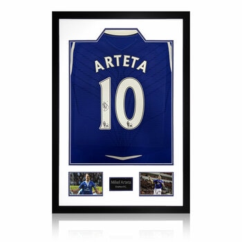 Mikel Arteta Signed Framed Everton Football Shirt including 2 Photos