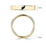 4.0mm Basic Court Wedding band. 18ct Yellow Gold