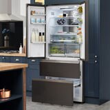 Haier HB18FGSAAA, Multidoor Fridge Freezer, E Rated in Titanium Steel