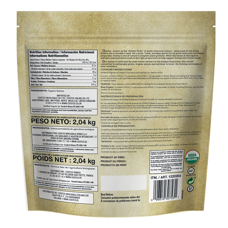 Kirkland Signature Organic Quinoa, 2.04kg Costco UK