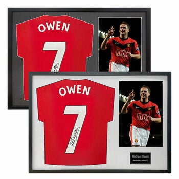 Michael Owen Signed Framed Manchester United Football Shirt including 1 Photo in 2 Options