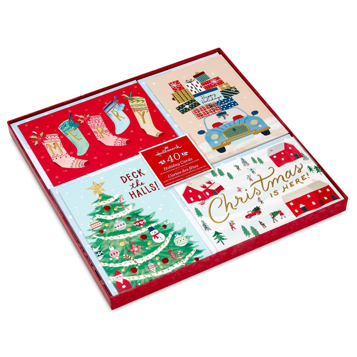 Hallmark Hand Crafted Christmas Card Assortment: Deck The Halls - 40 Pack Hallmark Hand Crafted Christmas Card Assortment: Deck The Halls - 40 Pack