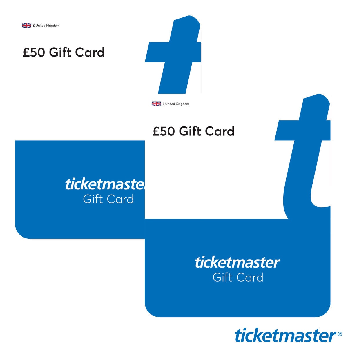 £100 Ticketmaster Gift Cards (2 x £50)