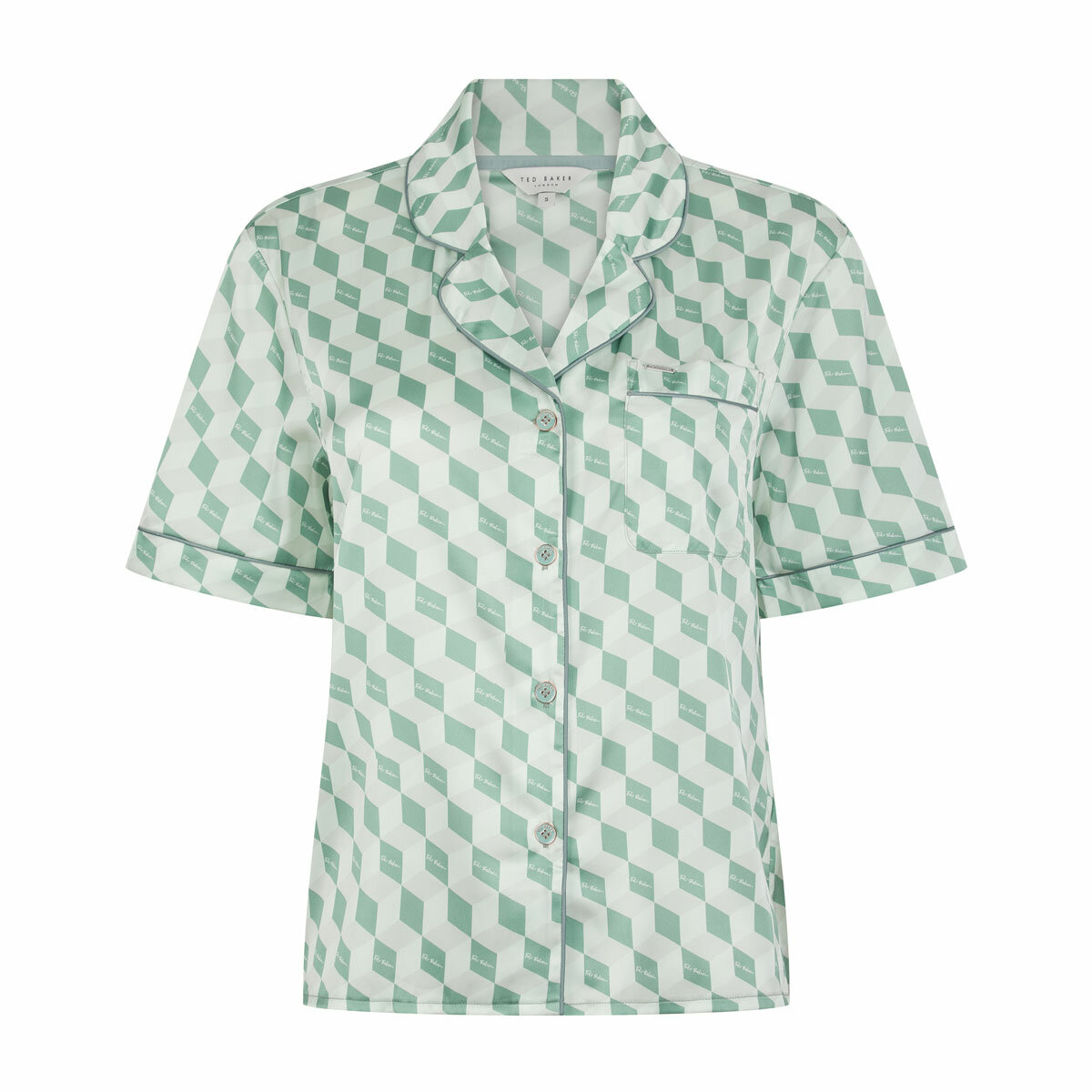 Ted Baker Ladies Satin 2 Piece PJ Set in Green