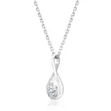 0.30ct Circle Diamond Pendant, 14k White Gold