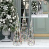 Colour Changing Cone Tree with 900 LED lights- Set of 3