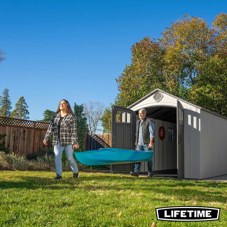 Lifetime 8ft x 20ft (2.4 x 6.1m) Storage Shed - Model 60470