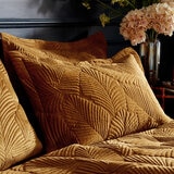 Paoletti Palmeria Velvet Gold Duvet Cover Set in 3 Sizes