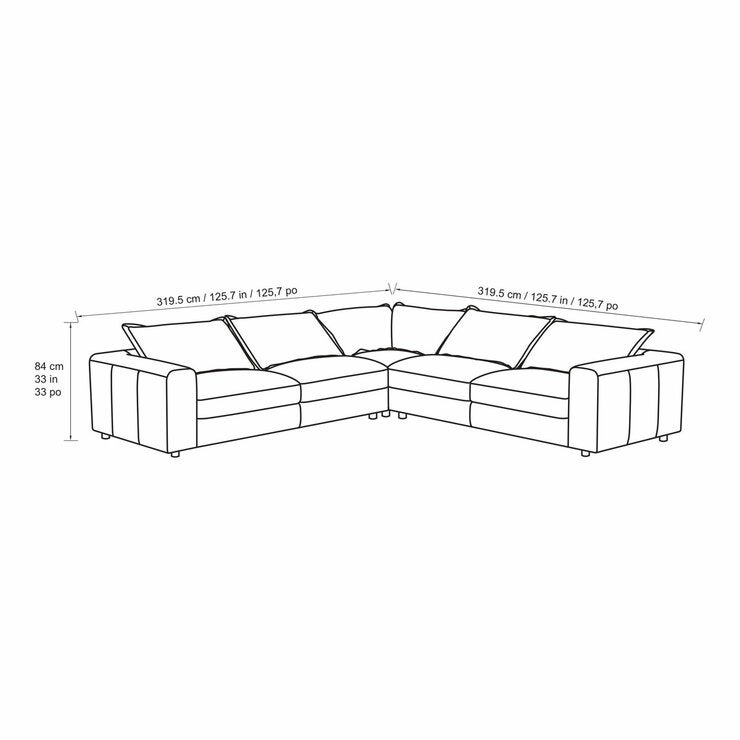 Simon Li Westbrook Brown Leather Corner Sofa
