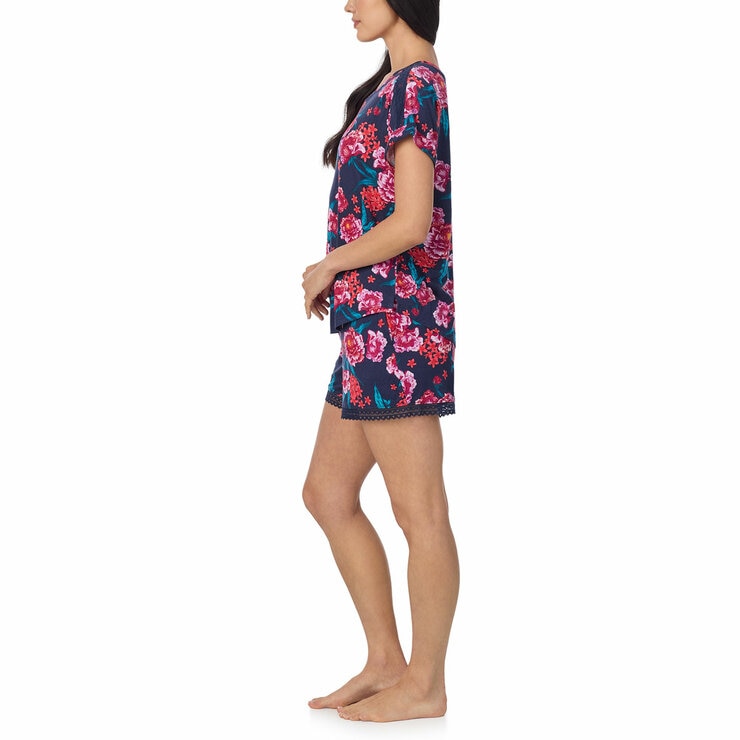 Carole Hochman 3 Piece Pyjama Set In Navy Floral