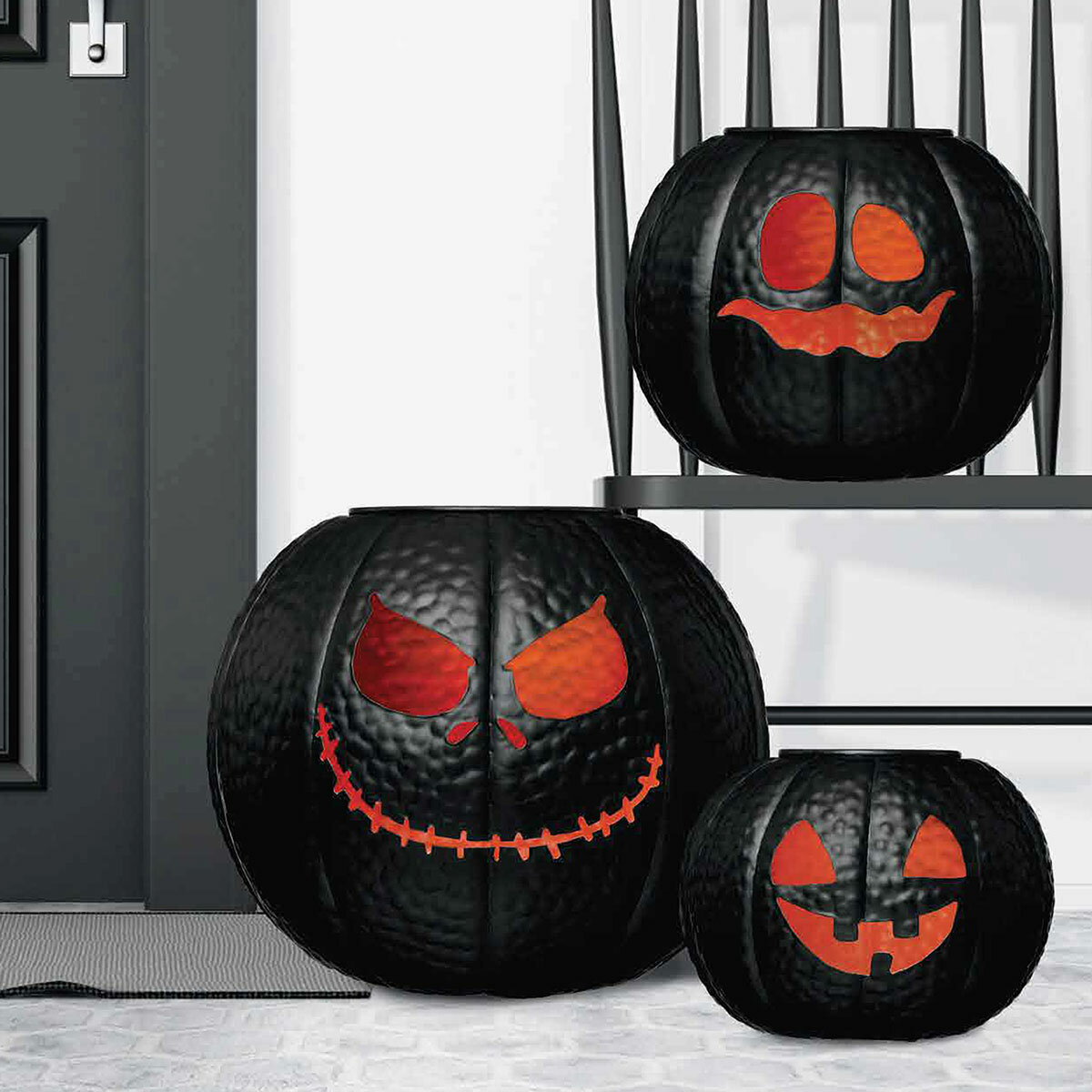 Metal Pumpkin lantern 3 pieces