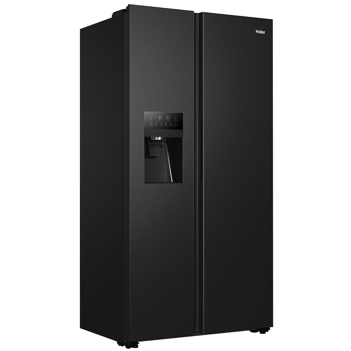 Haier HSOBPIF9183, Side by Side Fridge Freezer, F Rated in Black