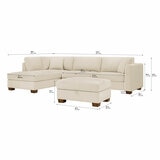 Thomasville Walsen Cream,  Left Hand Facing_Dimensions
