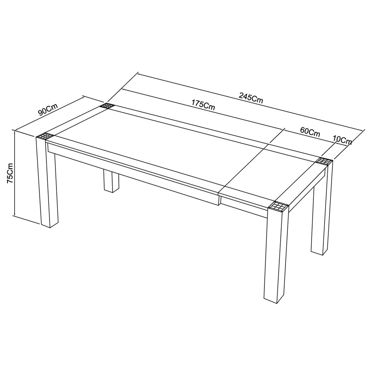 Bentley Designs Milan Dark Oak Extending Dining Table + 6 Chairs, Seats 6-8