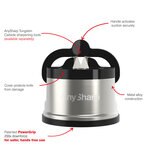 Anysharp Pro Metal Knife Sharpener with Suction, 2 Pack in Silver