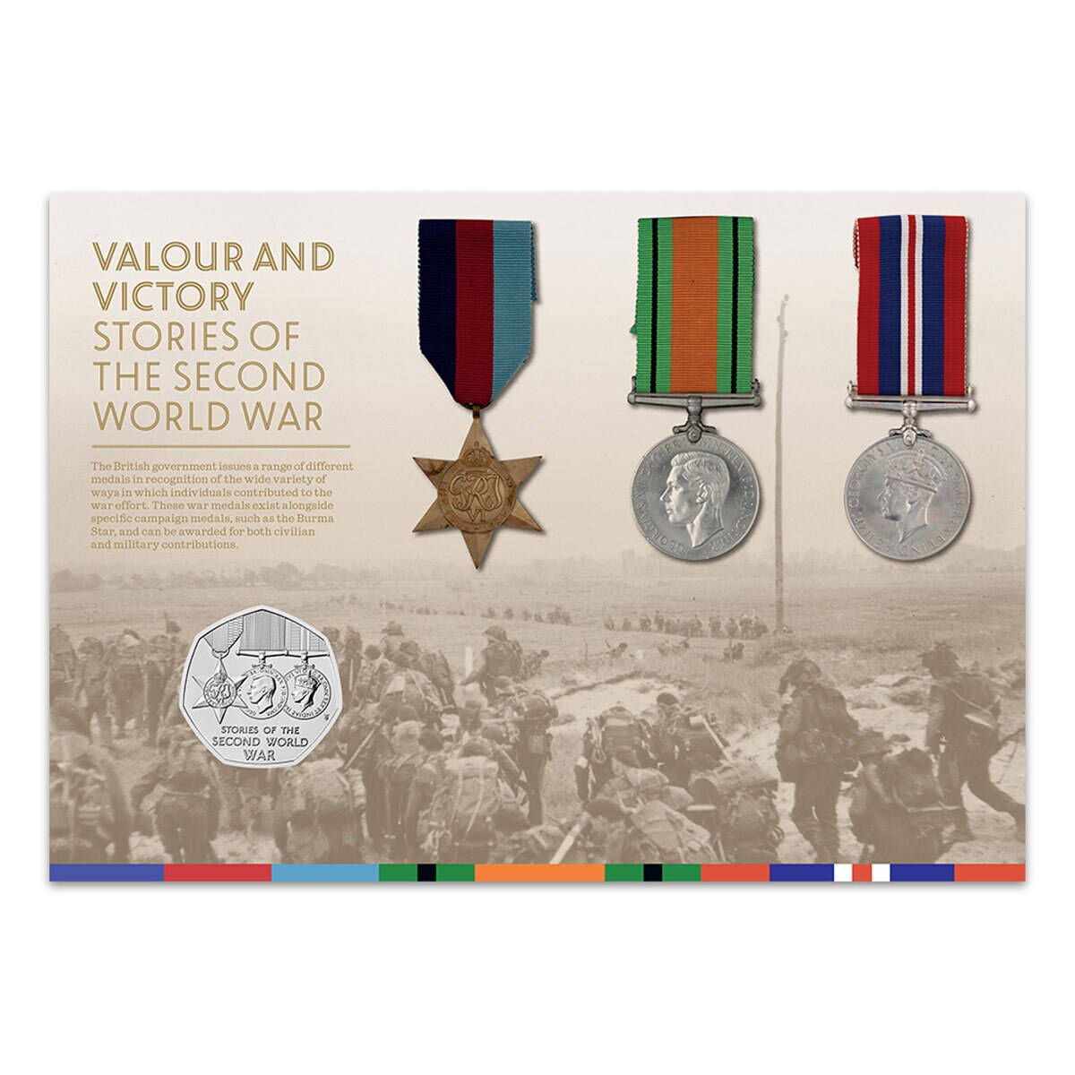 Stories of WWII 50p BU Coin and Stamps Coin Cover from Royal Mail® and The Royal Mint