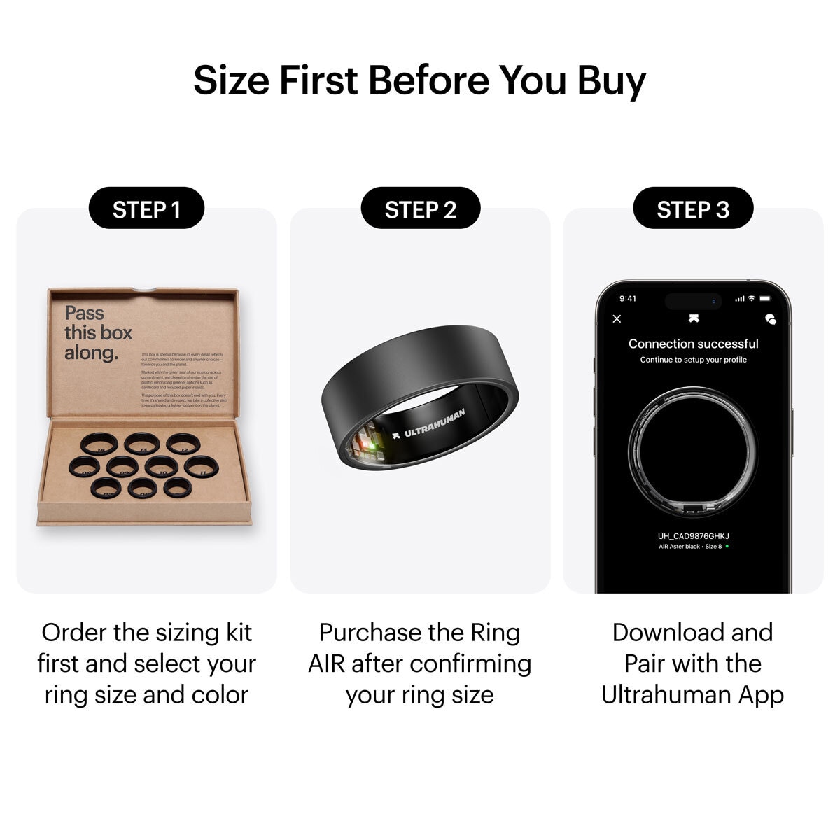 Ultrahuman Ring AIR Matte Grey, Size Costco UK